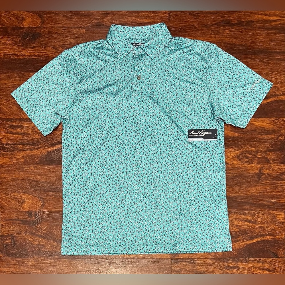 Ben Hogan Men’s Performance Golf Polo Blue Printed Size M New